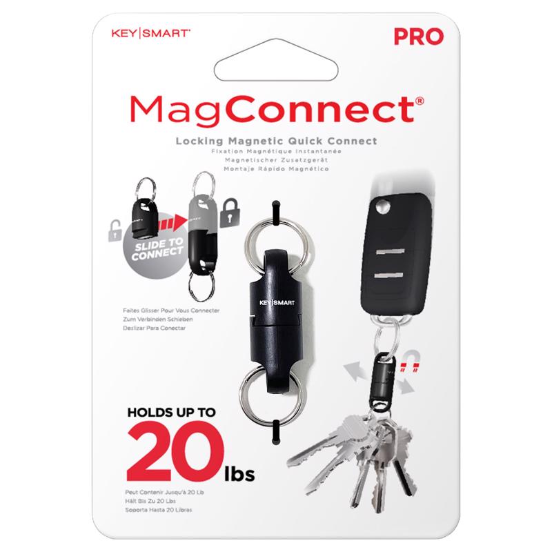 KeySmart KS847-BLK MagConnect Pro Locking Magnetic Keychain, Black