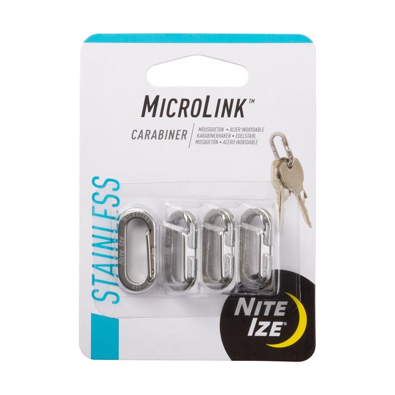 Nite Ize KL-11-4R3 Micro Link Carabiner Key Chain, Stainless Steel, Silver