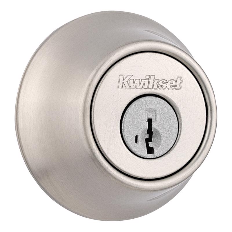 Kwikset 96600-750 SmartKey Security Single Cylinder Deadbolt, Satin Nickel