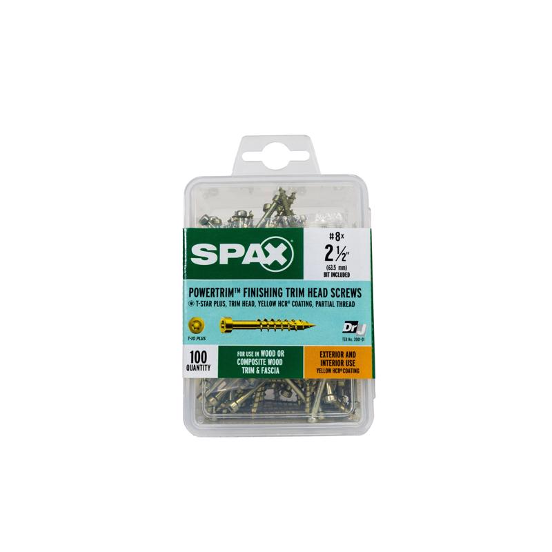 SPAX PowerTrim No. 8 in. X 2-1/2 in. L Star Round Head Trim Screws 100 pk