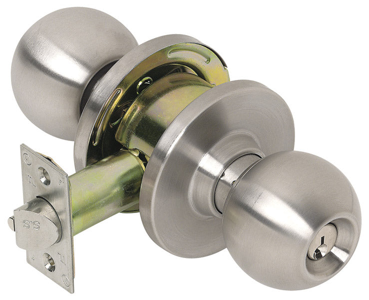 Tell CL100006 Heavy Duty Commercial Storeroom Ball Knob Lock,  2-3/4"