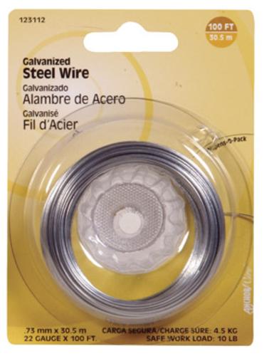 Hillman Fasteners 123112-N Galvanized Steel Wire  22 Gauge 100Ft