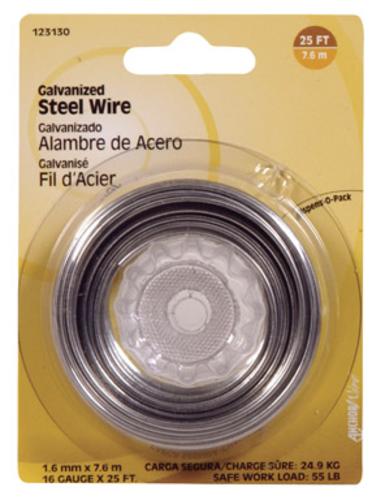 Hillman Fasteners 123130-N Steel Wire Galvanized 16 Gauge 25'