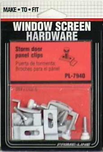 Prime Line PL7940 Storm Door Panel Clip With Screws, 3/4" x 1/4" x 1/2", Carded/8
