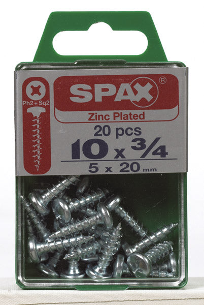 Spax 4111010500202 Multi-Material Screws, Phillips, 10'' X 3/4'', Box 20