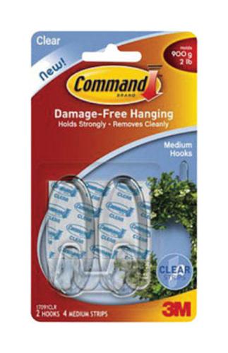 Command 17092CLR Clear Small Hooks With, Clear Strips