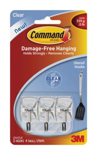 Command 17067CLR Mini Clear Wire Hooks With, Clear Strips