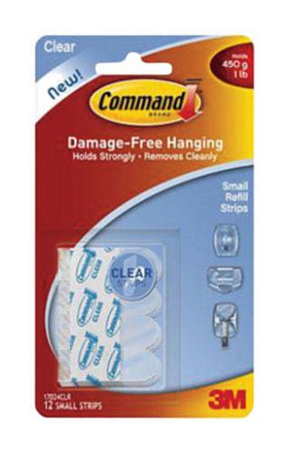 Command 17021CLR Medium Clear Refill Strips, 12 strips