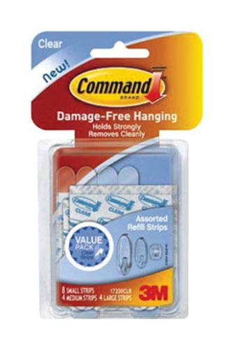Command 17200CLR Clear Assorted Sized Refill Strips