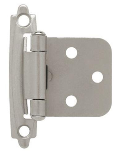 Liberty Hardware H0103BL-SN-U1 Self Closing Overlay Hinge 3/8", Satin Nickel