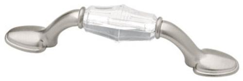 Liberty Hardware P15568L-116-U Faceted Acrylic Cabinet Pull 5", Satin Nickel