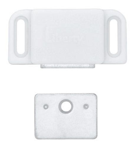 Liberty Hardware C080X0L-W-U Heavy Duty Magnetic Cabinet Catch With Strike 1-3/4", White