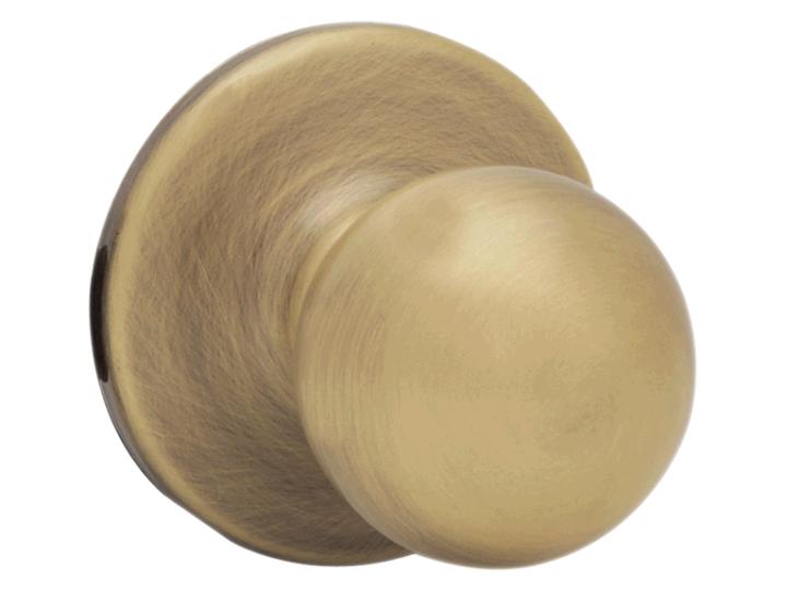 Kwikset 94002-435 Polo Entry Knob Lock, Antique Brass, 2-3/8"