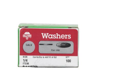 Hillman 811070 Uss Flat Washer, Hot Dip Galvanized, 1/4"