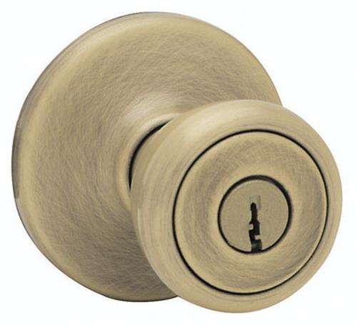 Kwikset 94002-447 Entry Lock Knob, Antique Brass