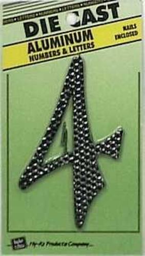 Hy-Ko DC-5/4 House Number,  #4, Black, 4.5"