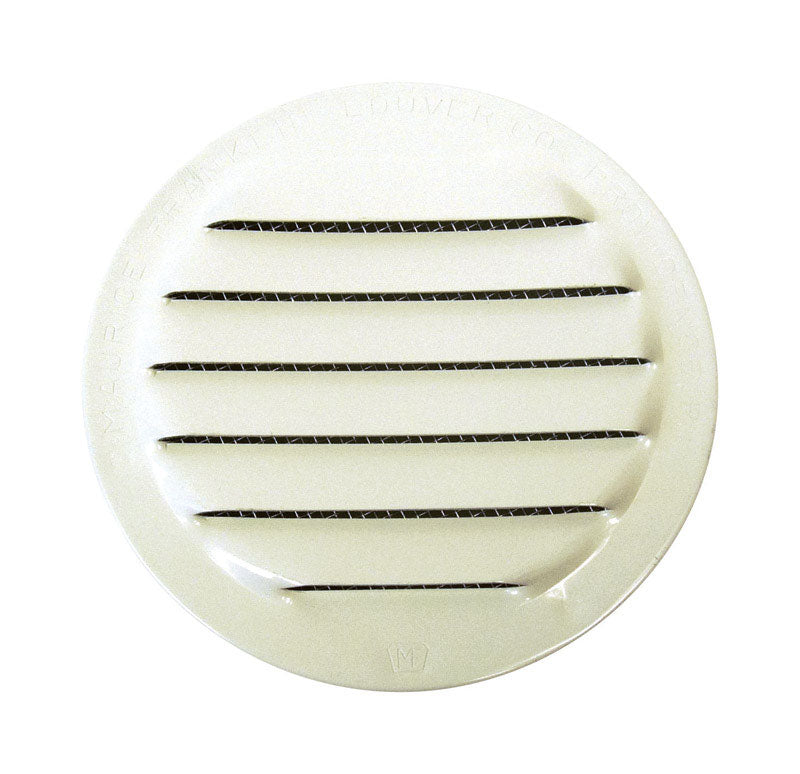 Maurice Franklin RLW-100 3" 3 Aluminum Round Screen Louver, White, 4PK