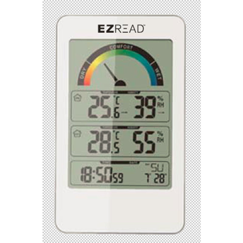 Headwind 840-1502 EZRead Clock/Thermometer/Hygrometer, White, Polyresin