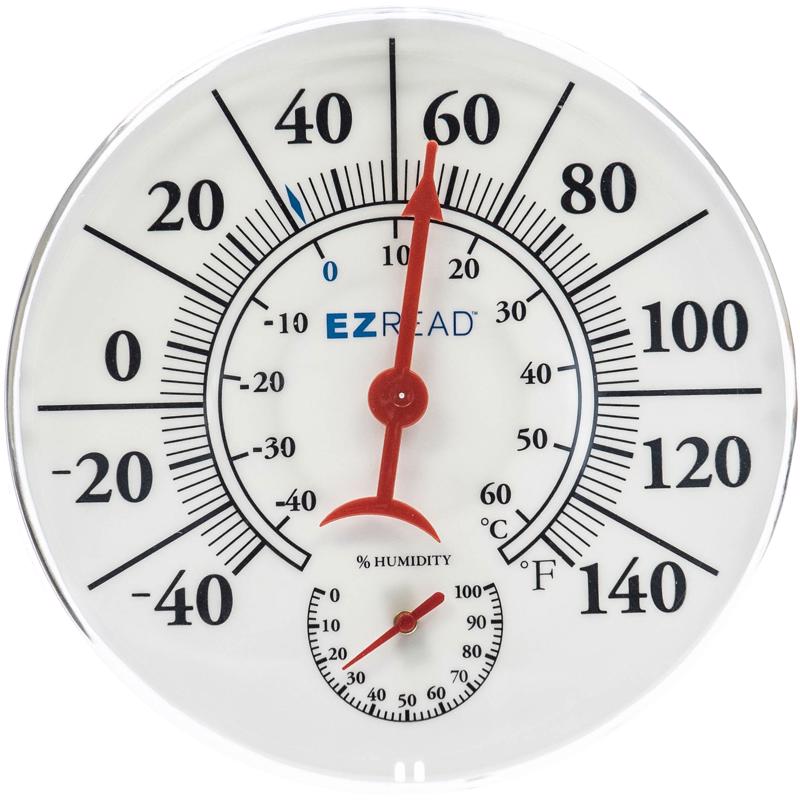 Headwind 840-0209 EZRead Hygrometer/Thermometer, Plastic, White