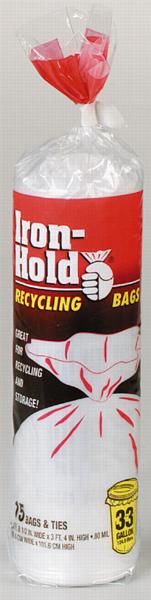 Iron Hold 618826 Recycling Bags - 33Gl Bx/15