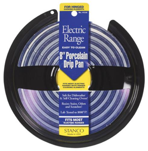 Stanco 412-8 Electric Range Drip Pan 8", Black Porcelain