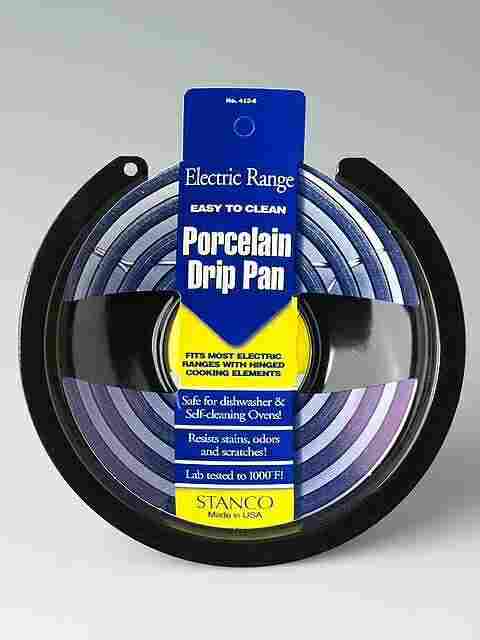 Stanco 413-6 Electric Range Drip Pan 6", Black Porcelain