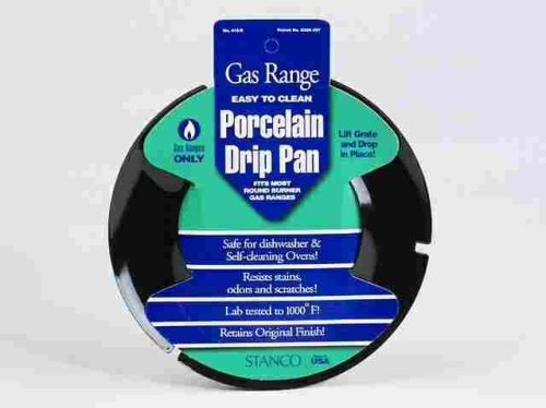 Stanco 416-R Gas Range Drip Pan 7", Black Porcelain