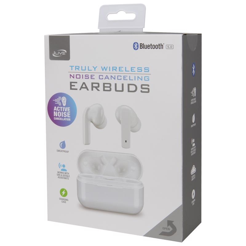iLive IAEBT411W Earbuds with Charging Case, White