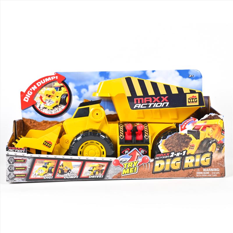 Sunny Days 320422 Maxx Action Dig Rig Motorized Truck, Plastic, Yellow