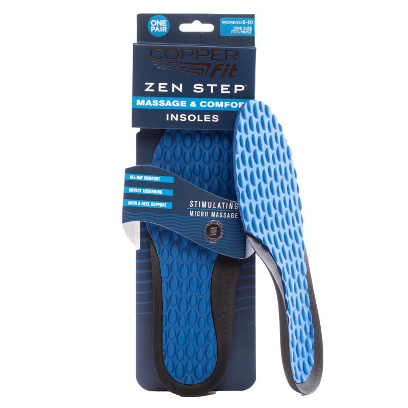 Copper Fit CFZSCIWOS4 Women's Zen Step Massage & Comfort Insoles, Black or Blue