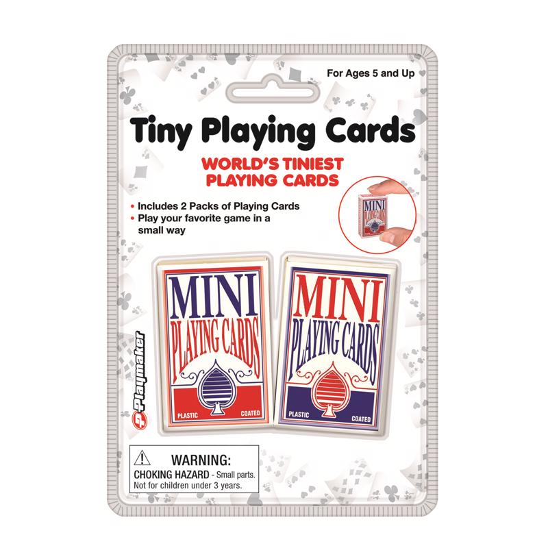 Playmaker Toys 10581 Tiny Playing Cards, Blue/Red, Plastic
