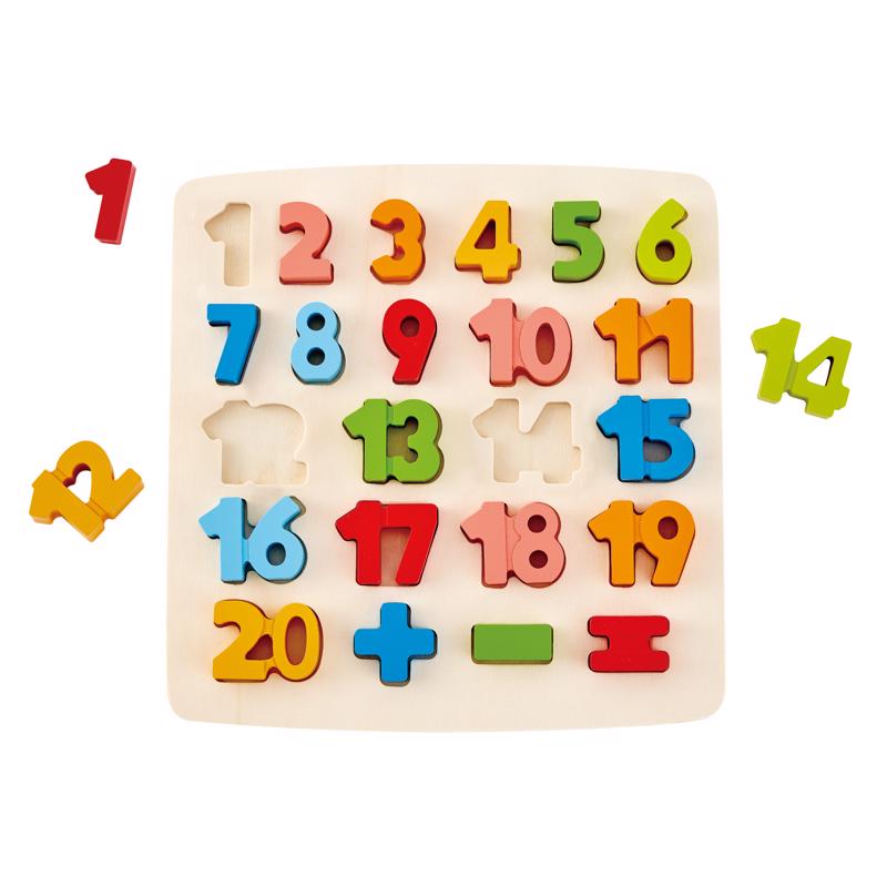 Hape E1550 Chunky Number Math Puzzle, Hardwood, Assorted Colors