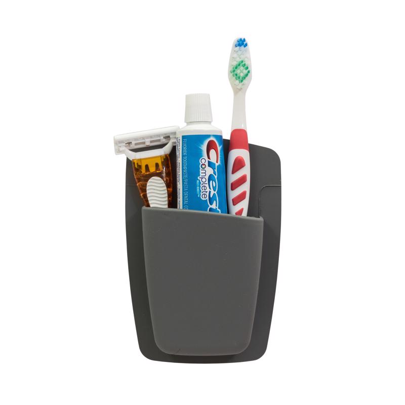 Sttelli SIO-BOR-GRA Caddy/Razor/Toothbrush Holder, Grey, Silicone