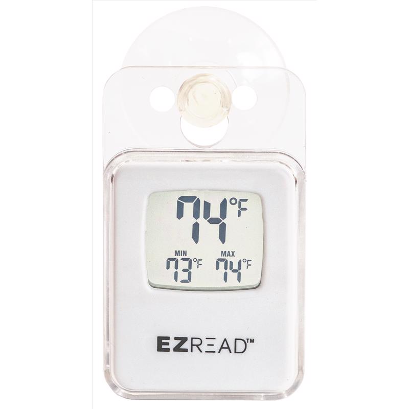 EZread 840-1517 Window Suction Cup Digital Thermometer, White