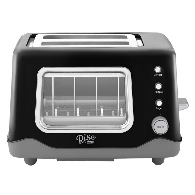 Rise by Dash RCVT200GBBK02 Toaster, Metal, Black