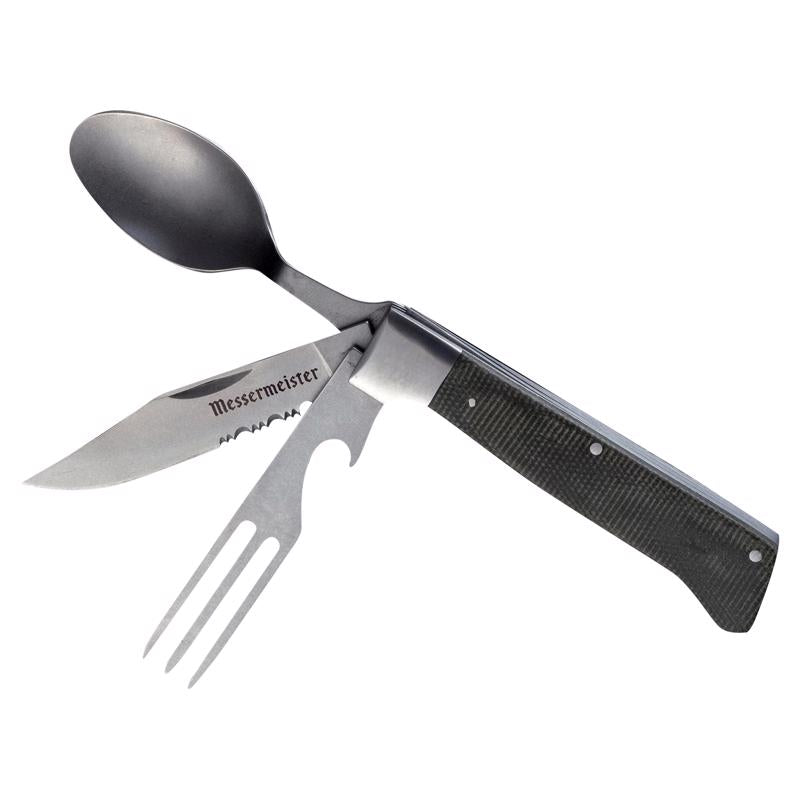 Messermeister ACL-KFS Adventure Chef Paring Camp Utensil, Black/Silver