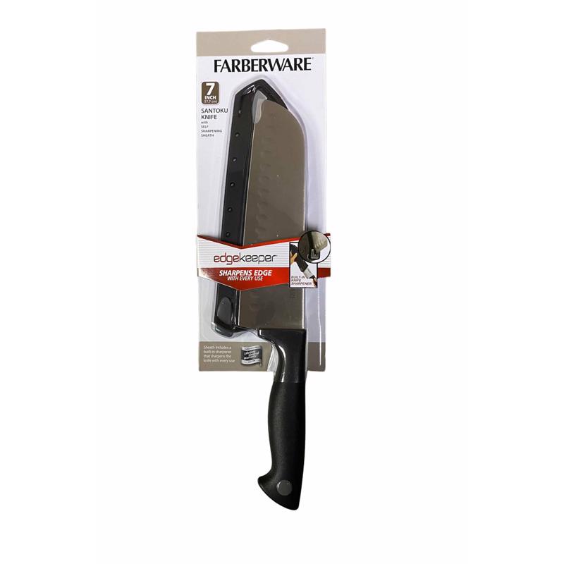 Farberware 5301748 Edgekeeper Santoku Knife, Black/Silver