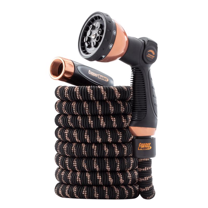 Pocket Hose 17192-6 Copper Bullet Flexible Garden Hose, Black, 50 Ft