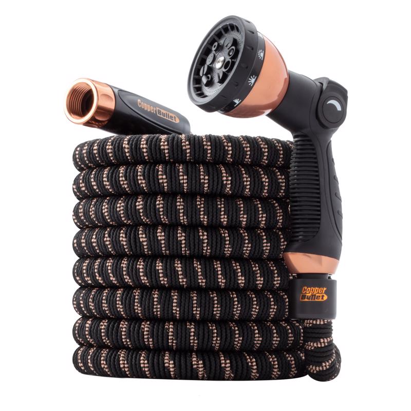 Pocket Hose 16374-6 Copper Bullet Flexible Garden Hose, Black, 75 Ft