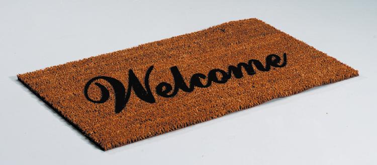 Uscoa 26880 Welcome Mat, 15.75" x 27", Tan & Black