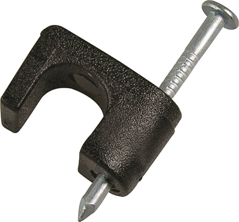 Gardner Bender PSB-1650T Plastic Coaxial Staple, Black, 1/4", Card of 25