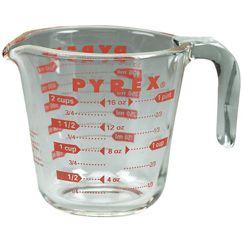 Pyrex® 6001074 Glass Measuring Cup, Clear & Red, 8 Oz – Toolbox Supply