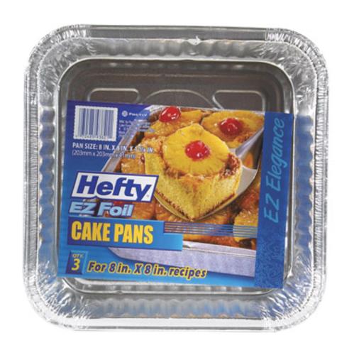 Hefty 00Z93821 E-Z Foil Square Cake Pan, 8" x 8" x 1-3/4"