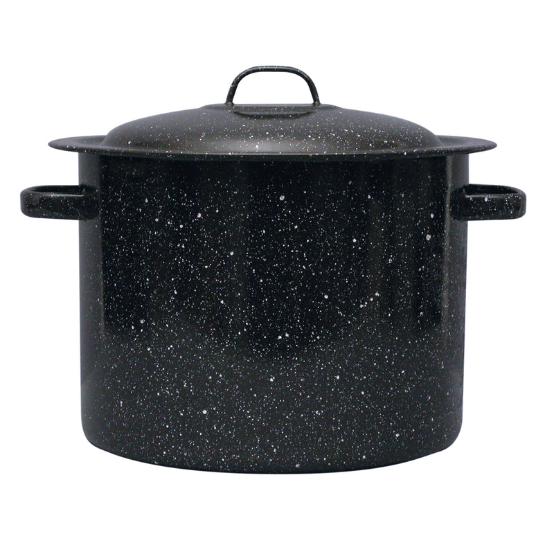 Granite Ware 305699 Porcelain Enamel Stock Pot, Black, 12 Quart