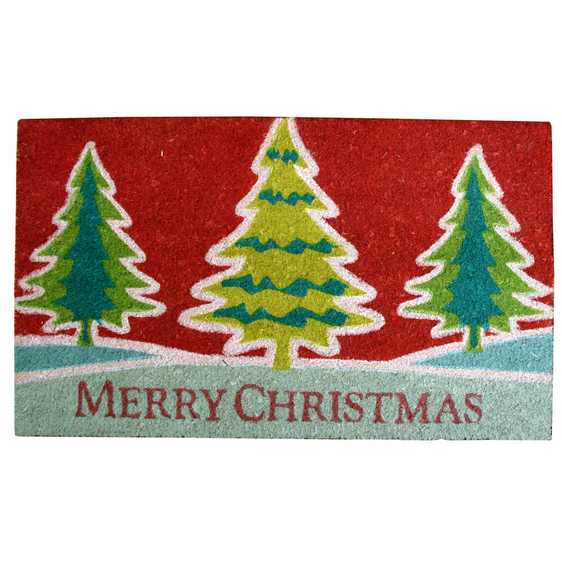 Robert Allen MAT01798 Winter Trees-Merry Christmas Door Mat, Vinyl