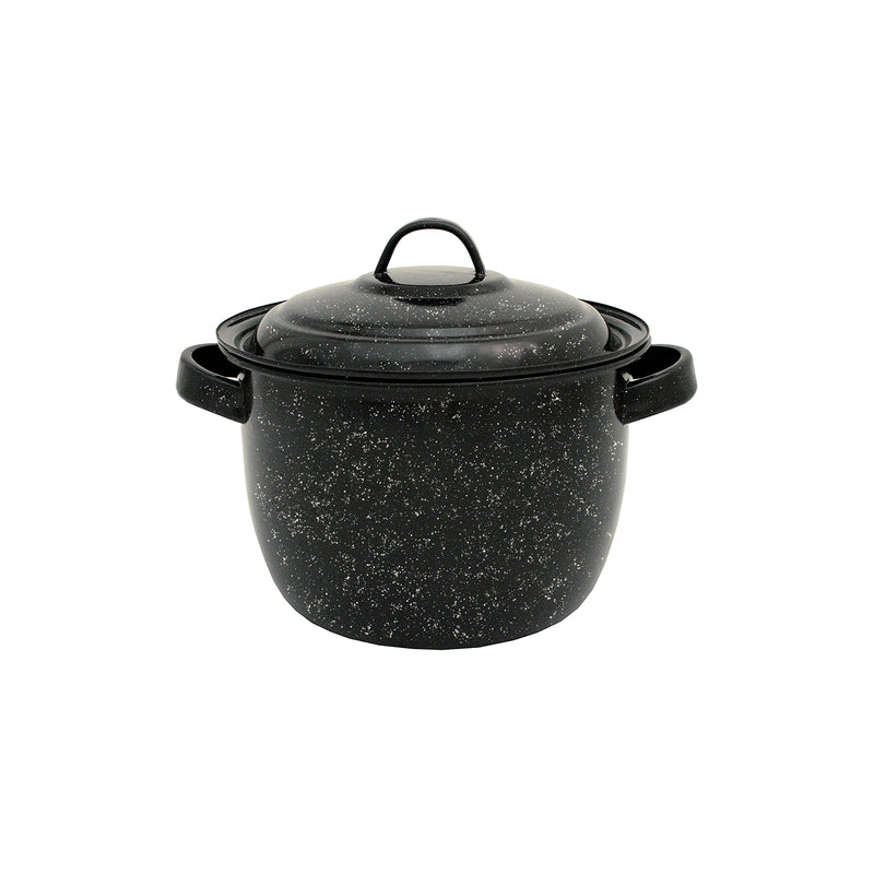 Granite Ware 38722 Porcelain Enamel Pot with Lid, Black, 4 Quart