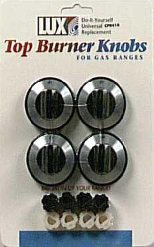 Lux CPR410 Replacement Top Burner Knobs, Black, Card 4