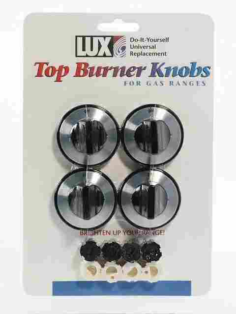 Lux CPR411 Replacement Top Burner Knobs, Chrome, Card 4