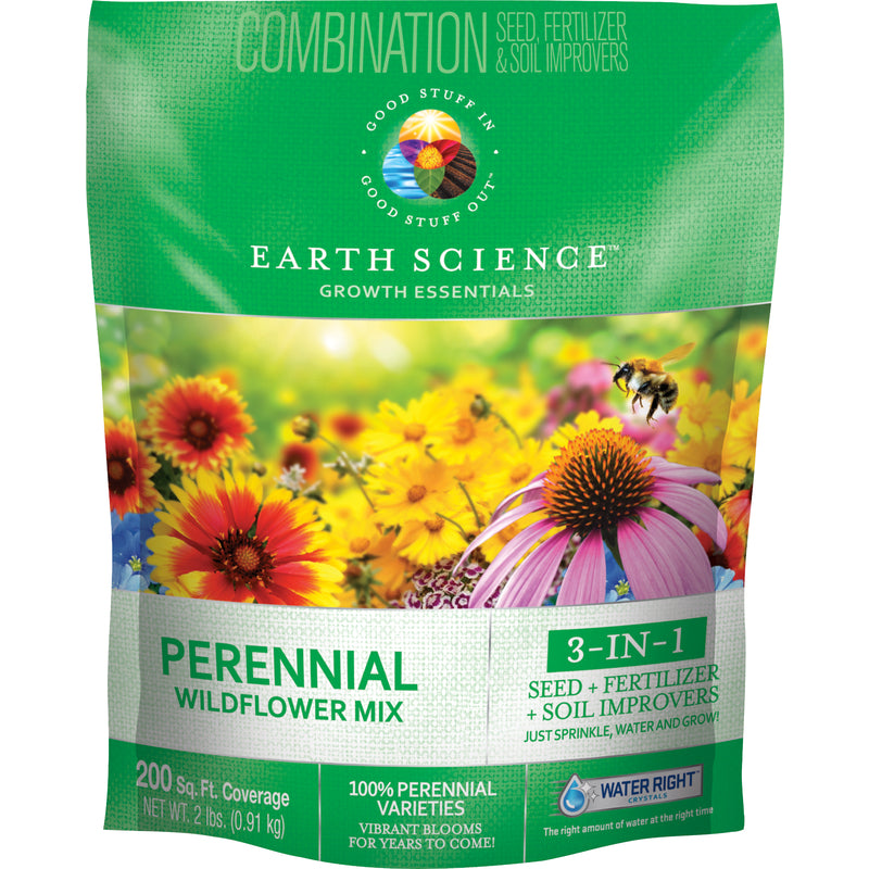 Earth Science 12137-6 Growth Essentials Perennial Annuals Seed Mix, 2 Lbs