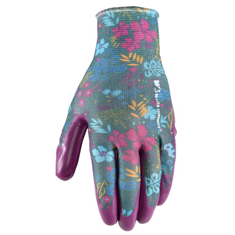 Wells Lamont 497L Botanical Women's Gardening Glove, Purple, L